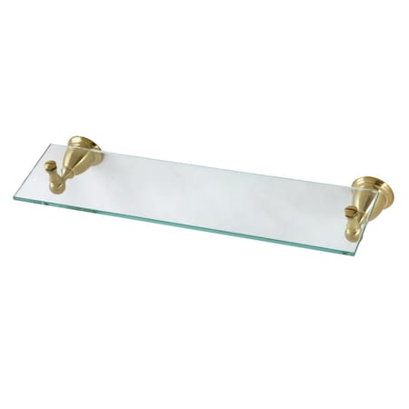 Bathroom Glass Shelf, Brushed Brass
